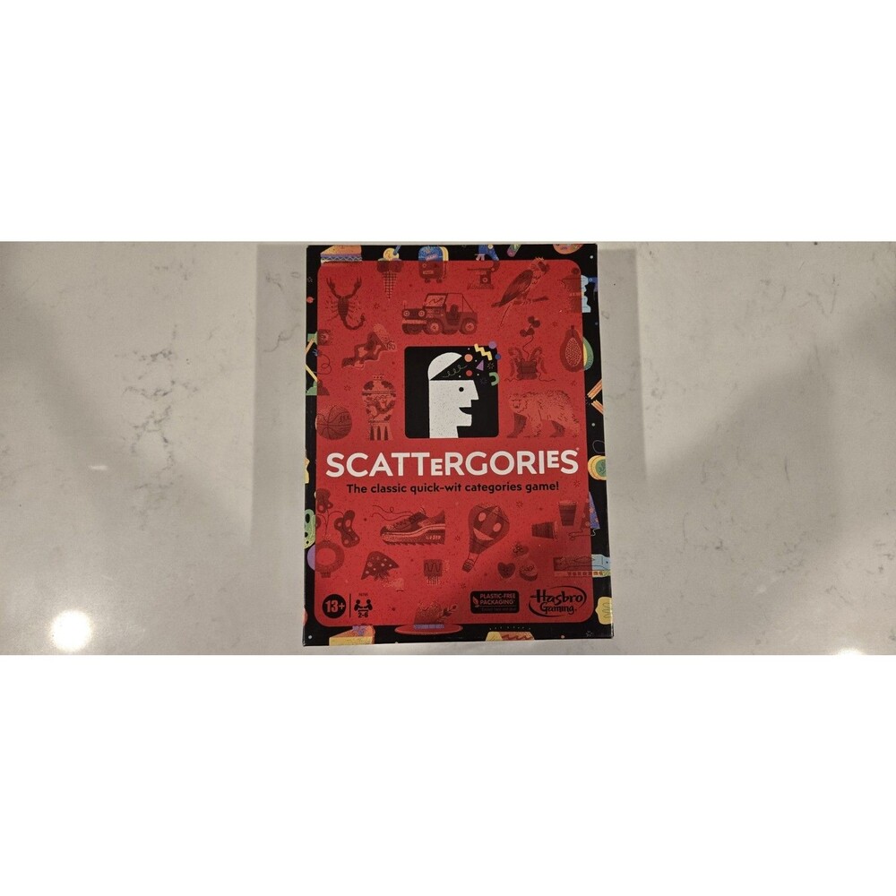 Hasbro Gaming Scattergories Party Game Plastic-Free Packaging 2-6 Players